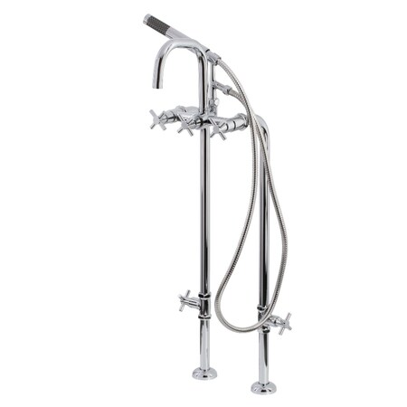 Aqua Vintage CCK8401DX Freestanding Tub Faucet with Supply Line, Stop Valve, Polished Chrome CCK8401DX